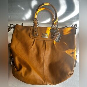 Coach Leather Camel Brown Large Julianne Tote Crossbody Bag - Carry All Tote